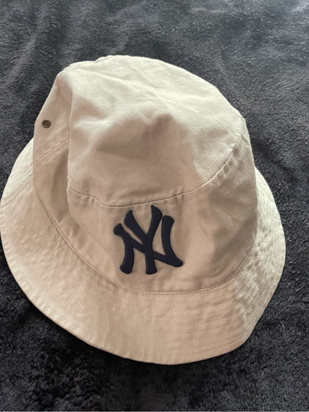 Embroidered Beige Bucket Hat
